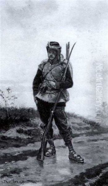 Picket Duty Oil Painting by Paul Louis Narcisse Grolleron