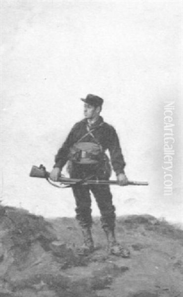 Portrait Of A Zouave Oil Painting by Paul Louis Narcisse Grolleron