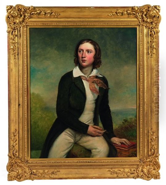 Portrait D'un Homme Le Lettres Oil Painting by Baron Jean-Baptiste Gros