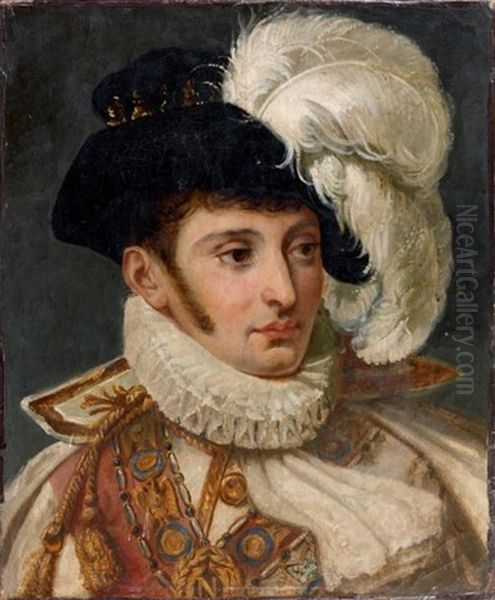 Portrait De Jerome Bonaparte, Roi De Westphalie Oil Painting by Baron Jean-Baptiste Gros