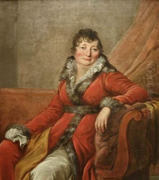 Portrait De Dame Assise Dans Une Meridienne Oil Painting by Baron Jean-Baptiste Gros