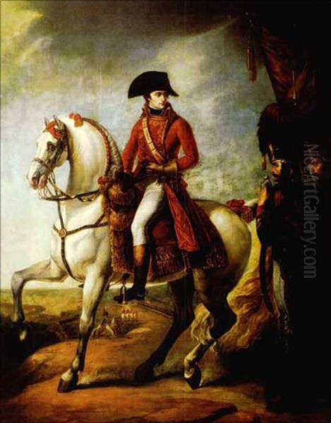 Portrait Equestre De Bonaparte, Premier Consul A Marengo Oil Painting by Baron Jean-Baptiste Gros