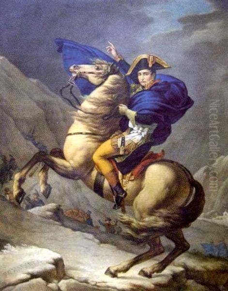 Bonaparte Franchissant Les Alpes Oil Painting by Baron Jean-Baptiste Gros