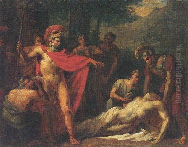 The Death Of Patroclus(?) Oil Painting by Baron Jean-Baptiste Gros