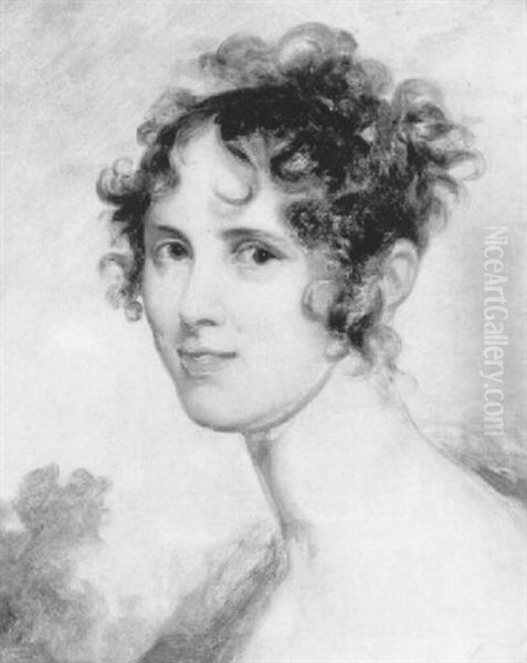 Portrait De Jeune Femme Oil Painting by Baron Jean-Baptiste Gros