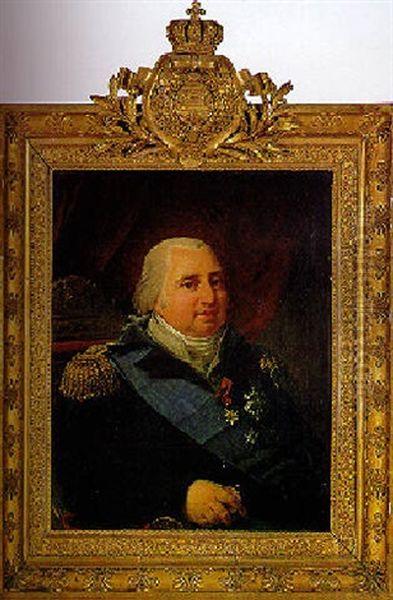 Portrait Of Louis Xviii Oil Painting by Baron Jean-Baptiste Gros