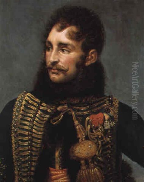 Portrait Du General Comte De Lasalle Oil Painting by Baron Jean-Baptiste Gros