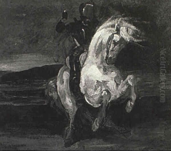 Horse And Rider Oil Painting by Baron Jean-Baptiste Gros