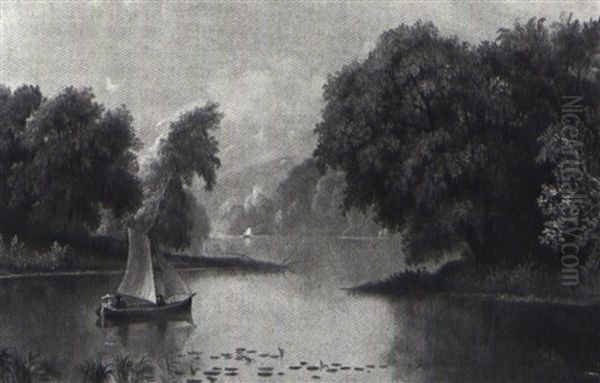 Autumn On Lake Memphramagog (+ Along The Mystic River, Above...mass.; Pair) Oil Painting by Daniel Charles Grose