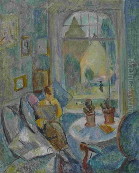 Lesende Am Fenster Oil Painting by Rudolf Grossmann