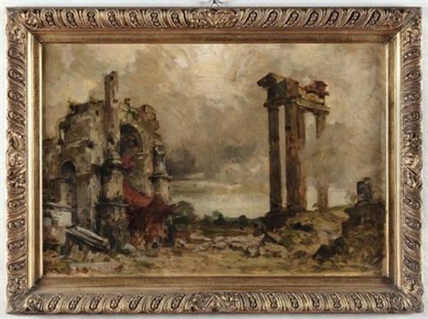 Capriccio Architettonico Oil Painting by Giacomo Grosso