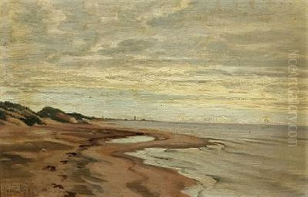 Coastal Scenery From Skagen Early Morning, September 1881 Oil Painting by Vilhelm Groth