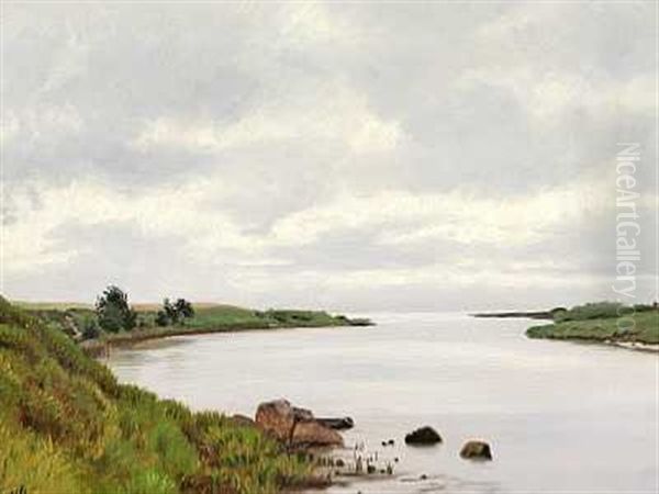 Fjordparti Oil Painting by Vilhelm Groth