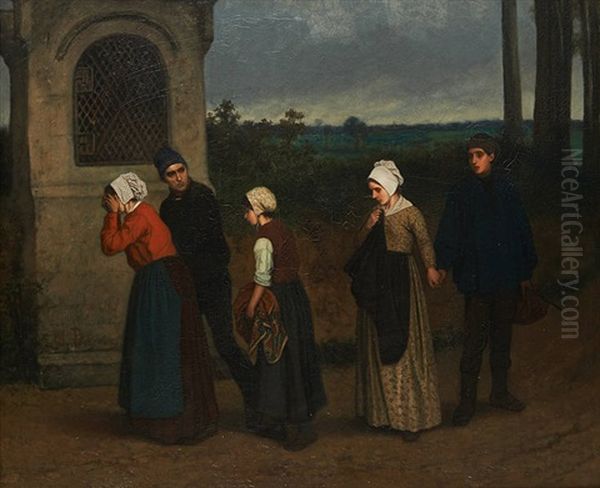 Le Chagrin Subit Oil Painting by Charles de Groux