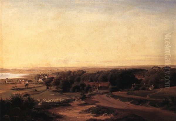 Parti I Det Nordlige Sjelland Oil Painting by Nordahl (Peter Frederik N.) Grove