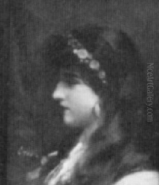 Profile Of A Woman Oil Painting by Oliver Dennett Grover