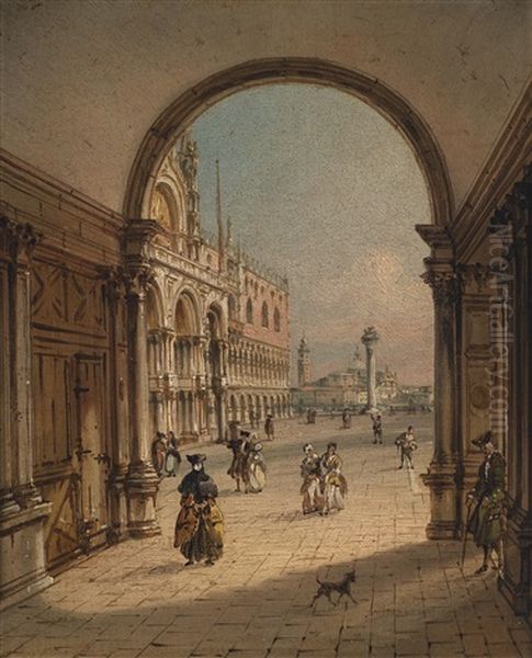Blick Auf Die Piazetta San Marco Oil Painting by Carlo Grubacs