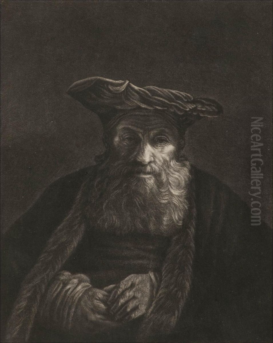 A Portrait Of An Old Man Oil Painting by William Baillie