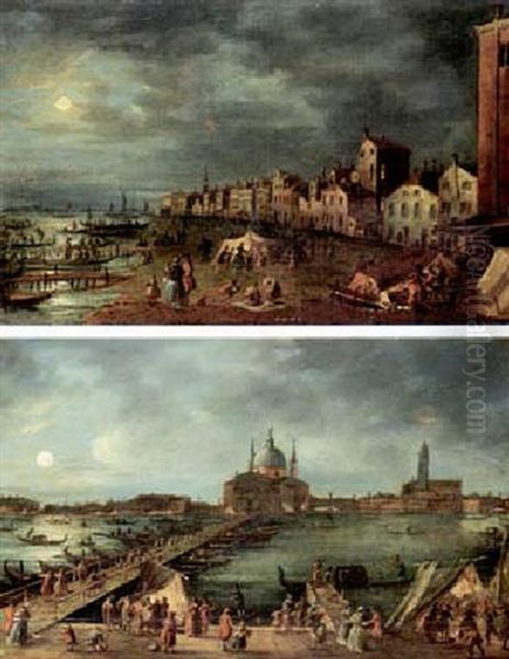 Notturno Con La Sagra Du Santa Marta Oil Painting by Giovanni Grubas