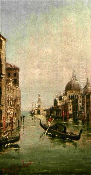 Ansichten Von Venedig Mit Der Kirche Santa Maria Della Salute Oil Painting by Marco Grubas