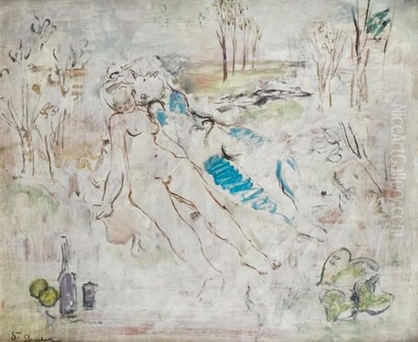 Composition Champetre Oil Painting by Francis Gruber