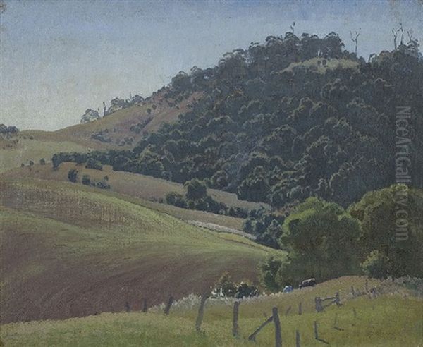 The New Crop Oil Painting by Elioth Gruner