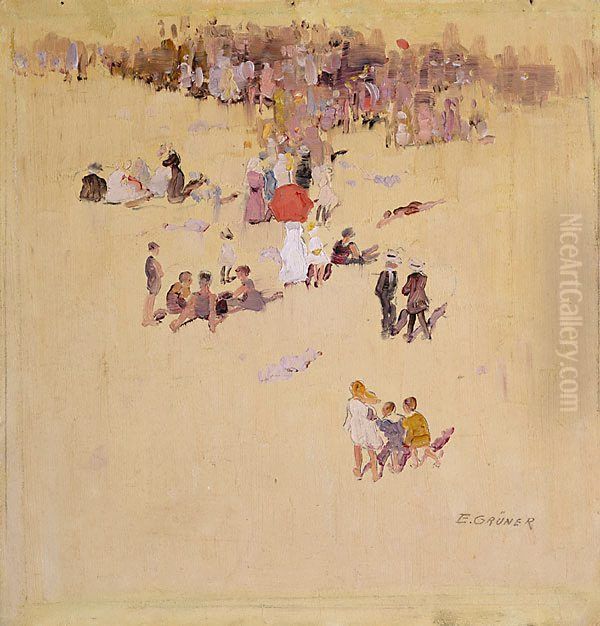 Bondi Beach Oil Painting by Elioth Gruner