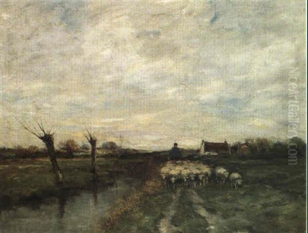 The Meadow Brook Oil Painting by Charles Paul Gruppe