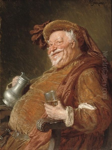 Fallstaff Oil Painting by Eduard von Gruetzner