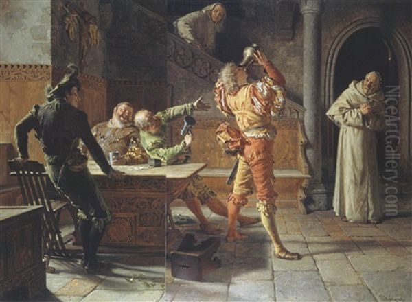 Schlimme Gaste Oil Painting by Eduard von Gruetzner