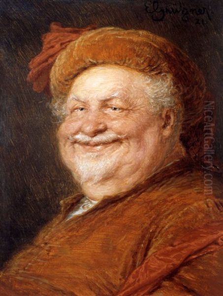 Portrait Des Falstaff Oil Painting by Eduard von Gruetzner