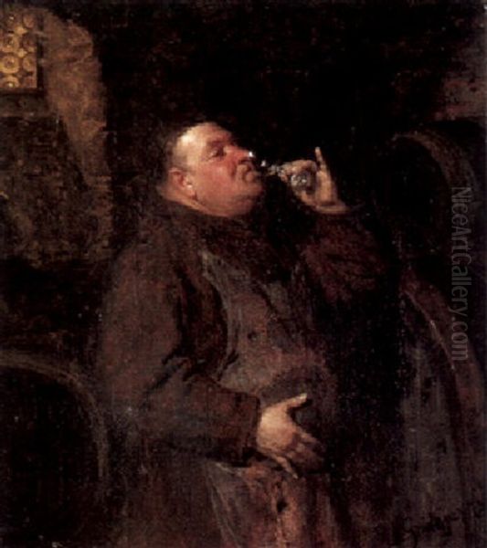 Die Weinprobe Oil Painting by Eduard von Gruetzner