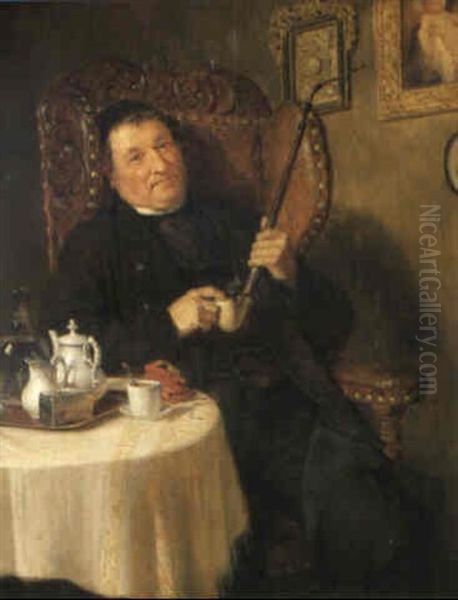 Der Geniesser Oil Painting by Eduard von Gruetzner