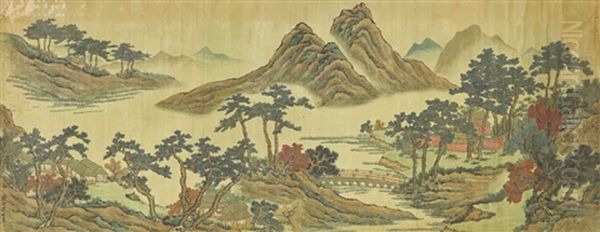 Autumn Landscape Oil Painting by  Gu Heqing