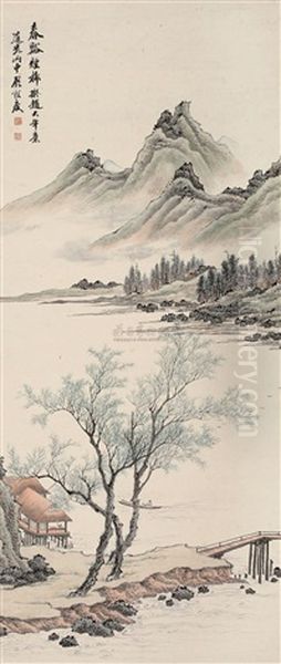 Landscape And Character Oil Painting by  Gu Heqing