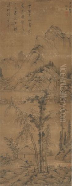 Seclusion Amidst Mountains And Streams Oil Painting by  Guan Si