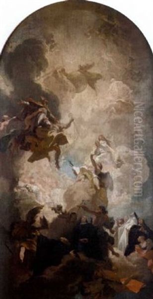 The Apotheosis Of A Bishop Saint (bozetto) Oil Painting by Jacopo Guarana