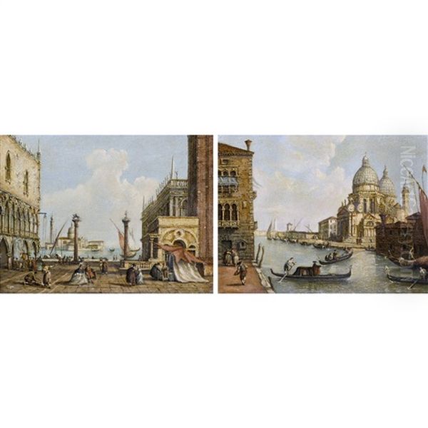 Vedute Veneziane (pair) Oil Painting by Giacomo Guardi