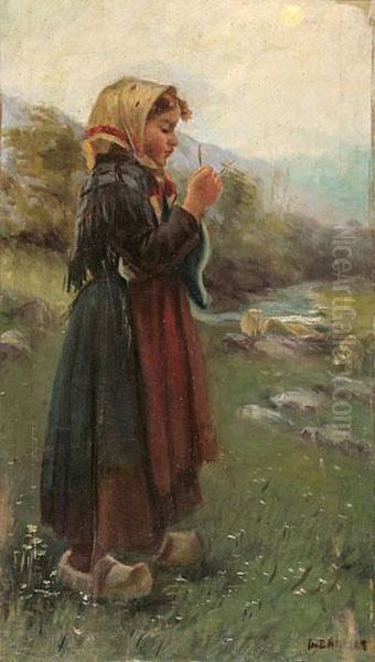 Una Pastora Oil Painting by Juan Manuel Baixas Carrete