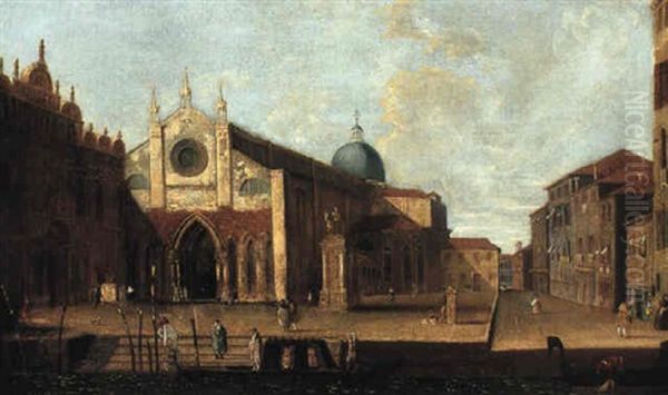 Parti Fra Venedig Med Pladsen Ved San Giovanni Et Paulo Oil Painting by Giacomo Guardi