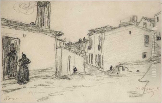 Masnou Oil Painting by Dionis Verdaguer Baixeras