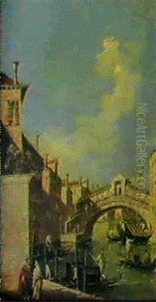 Der Canal Grande Mit Der Rialto-brucke Oil Painting by Giacomo Guardi