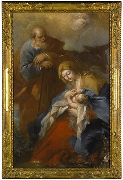 The Rest On The Flight Into Egypt Oil Painting by Giovanni Antonio Guardi
