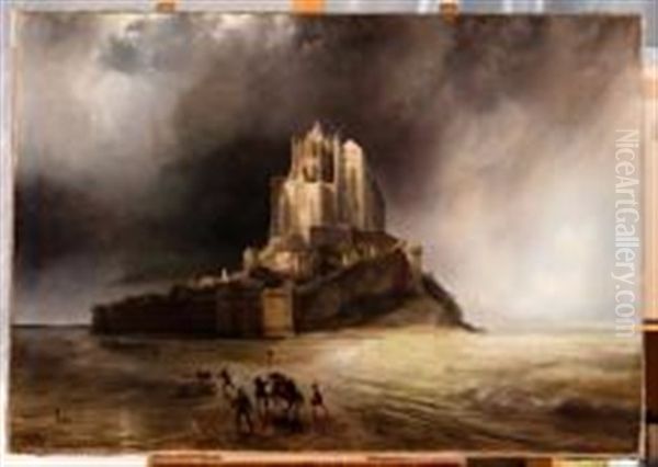 Le Mont-saint-michel Sous L'orage Oil Painting by Theodore Gudin