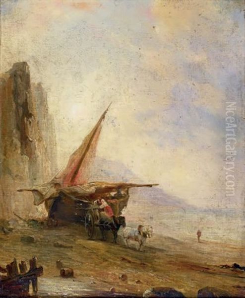 Retour De Peche, Chargement De La Charrette Oil Painting by Theodore Gudin