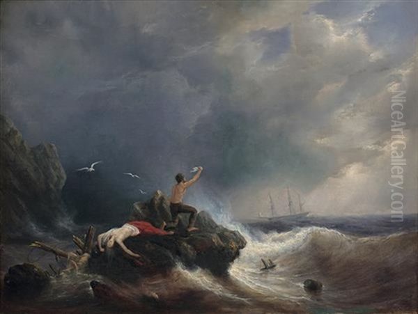 Le Rescape Oil Painting by Theodore Gudin