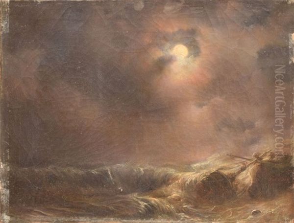 Naufrage Sur La Cote Oil Painting by Theodore Gudin