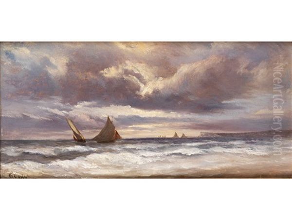 Boote Auf Sturmischer See Oil Painting by Theodore Gudin