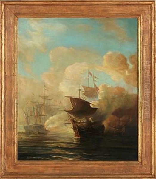 Naval Battle Oil Painting by Theodore Gudin