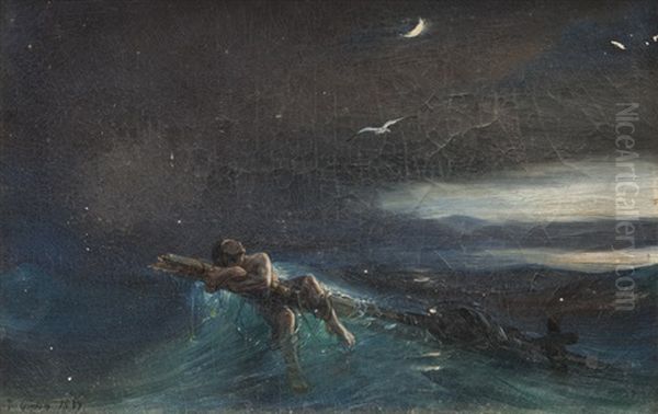 Le Naufrage Oil Painting by Theodore Gudin